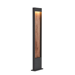 Luminaire d'allées FLATT POLE 100CM IP65, anthrazit, marron, bois 