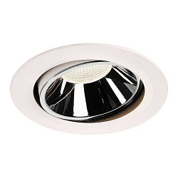 LED Ceiling recessed luminaire NUMINOS DL XL, 4000K, IP20, rotatable / pivotable, 40�, 3750lm, UGR 18, white/chrome