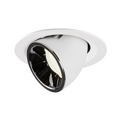 Plafonnier encastré NUMINOS GIMBLE M, chrome, blanche