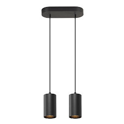 Luminaire � suspension ASTO TUBE � 2 flammes, rigide, langue GU10 IP20, noir gradable