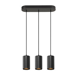 Luminaire � suspension ASTO TUBE 3 flammes, rigide, langue GU10 IP20, noir gradable