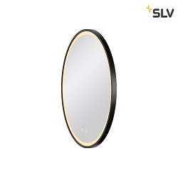 mirror with lighting TRUKKO 60 IP44, black, transparent dimmable