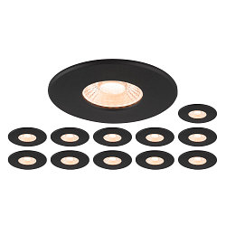 Plafonnier encastré UNIVERSAL DOWNLIGHT PHASE lot de 12 IP20 / IP65, noir gradable