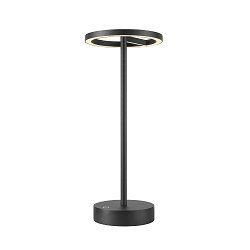 Lampe de table � accu VINOLINA ONE avec variateur tactile, forme de l'anneau IP54, noir gradable