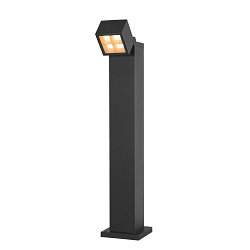 Lampadaire d'extérieur S-CUBE 75 angulaire, CCT Switch, inclinable IP65, anthrazit gradable