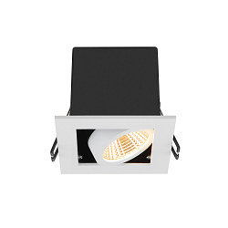 Plafonnier encastré KADUX SINGLE carré IP20, noir, blanche gradable