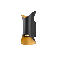 Luminaire mural d’extérieur MODELA UP/DOWN haut bas, résistant aux chocs IP65, noir mat gradable