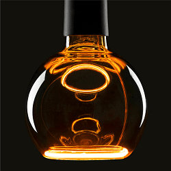 Ampoule � filament FLOATING GLOBE 125 - SMOKEY BLACK- PHASE G125 terne E27 6W 220lm 1900K 330� gradable