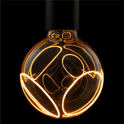 Lampe LED GLOBE 125 2X SLANTING SOFT CURVE - SMOKEY - PHASE G125 terne E27 8W 400lm 1900K 330� CRI 90-100 gradable