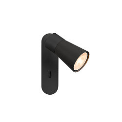 wall and ceiling luminaire PURI 2.0 - CONE square, with switch GU10 IP20, black dimmable