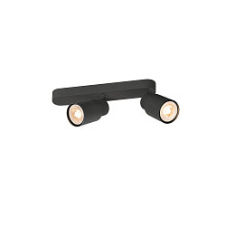 Applique et plafonnier PURI 2.0 - TUBE � 2 flammes, asym�trique GU10 IP20, noir gradable