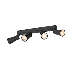 Applique et plafonnier PURI 2.0 - CONE 4 flammes, langue GU10 IP20, noir gradable