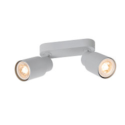 Applique et plafonnier PURI 2.0 - TUBE � 2 flammes, langue GU10 IP20, gris gradable