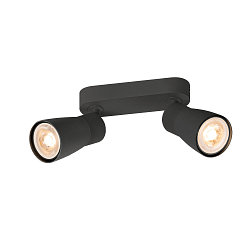 Applique et plafonnier PURI 2.0 - DOME � 2 flammes, langue GU10 IP20, noir gradable