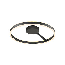 Applique et plafonnier ONE DALI �60CM haut bas, contr�lable par DALI, CCT Switch, forme de l'anneau IP20, noir gradable