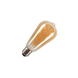 Ampoule Edison forme d'ampoule ST64 FILAMENT CURLY GOLD commutable ST64 clair E27 4W 300lm 2000K 325� CRI >80 