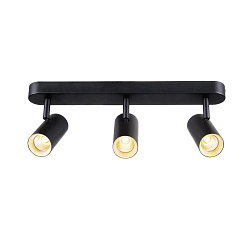 Applique et plafonnier NOBLO® TRIPLE PHASE DTW 3 flammes, rond, Dim-To-Warm IP20, noir gradable