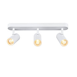 Applique et plafonnier NOBLO� TRIPLE PHASE 3 flammes, cylindrique, pivotant � la cardan IP20, blanche gradable