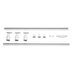 1-Projecteur monophasé PURI 2.0 lot de 3 GU10 IP20, blanche, laqué gradable