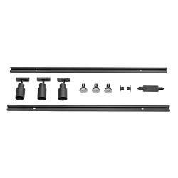1-Projecteur monophasé PURI 2.0 lot de 3 GU10 IP20, noir, laqué gradable