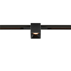 Projecteur sur rail FIXT-IT! rond, version pour montage encastré, adapté aux postes de travail avec écran IP20, noir