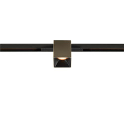 Projecteur sur rail FIXT-IT! rond, version pour montage encastré, adapté aux postes de travail avec écran IP20, bronze, noir