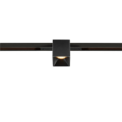 Projecteur sur rail FIXT-IT! rond, version pour montage encastré, adapté aux postes de travail avec écran IP20, noir