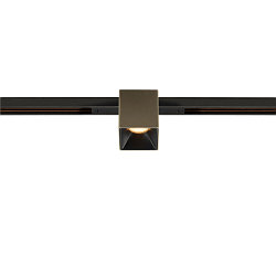 Projecteur sur rail FIXT-IT! rond, version pour montage encastré, adapté aux postes de travail avec écran IP20, bronze, noir