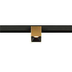 Projecteur sur rail FIXT-IT! rond, version pour montage en surface, adapté aux postes de travail avec écran IP20, or, noir