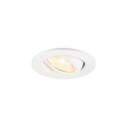 Plafonnier encastr� NEW TRIA� 45 rond, adapt� aux postes de travail avec �cran IP20, blanche, laqu� 