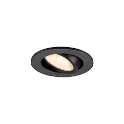 Plafonnier encastr� NEW TRIA� 45 rond, adapt� aux postes de travail avec �cran IP20, noir, laqu� 