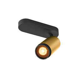 ceiling luminaire GRIP! L SPOT CL SINGLE cylindrical GU10 IP20, gold, black, lacquered dimmable