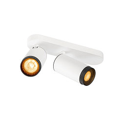 ceiling luminaire GRIP! L SPOT CL DOUBLE cylindrical GU10 IP20, black, white, lacquered dimmable
