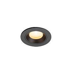 Plafonnier encastré NUMINOS® XS rond, adapté aux postes de travail avec écran IP20, noir, laqué gradable
