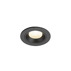 Plafonnier encastré NUMINOS® XS rond, adapté aux postes de travail avec écran IP20, noir, laqué gradable
