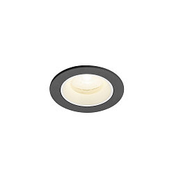 Plafonnier encastr� NUMINOS� XS rond, adapt� aux postes de travail avec �cran IP20, noir, blanche, laqu� gradable
