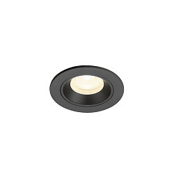 Plafonnier encastr� NUMINOS� XS rond, adapt� aux postes de travail avec �cran IP20, noir, laqu� gradable