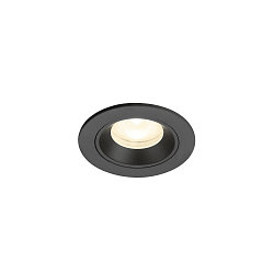 Plafonnier encastr� NUMINOS� XS rond, adapt� aux postes de travail avec �cran IP20, noir, laqu� gradable