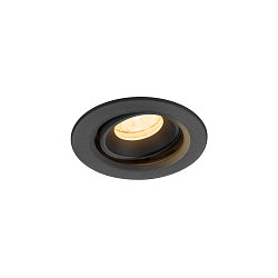 Plafonnier encastr� NUMINOS� MOVE XS rond, adapt� aux postes de travail avec �cran IP20, noir, laqu� gradable