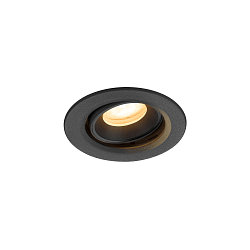 Plafonnier encastr� NUMINOS� MOVE XS rond, adapt� aux postes de travail avec �cran IP20, noir, laqu� gradable