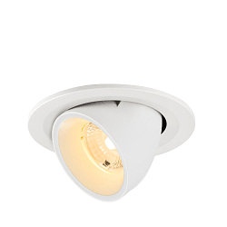 Plafonnier encastr� NUMINOS� GIMBLE S rond, adapt� aux postes de travail avec �cran IP20, blanche, laqu� gradable