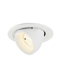 Plafonnier encastr� NUMINOS� GIMBLE S rond, adapt� aux postes de travail avec �cran IP20, blanche, laqu� gradable