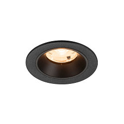 Plafonnier encastré NUMINOS® S rond, adapté aux postes de travail avec écran IP20, noir, laqué gradable