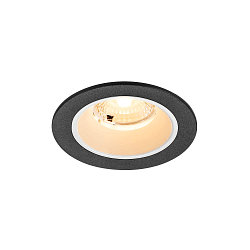 Plafonnier encastr� NUMINOS� S rond, adapt� aux postes de travail avec �cran IP20, noir, blanche, laqu� gradable