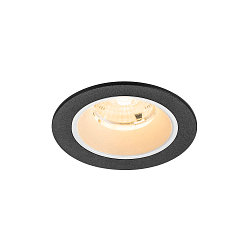 Plafonnier encastré NUMINOS® S rond, adapté aux postes de travail avec écran IP20, noir, blanche, laqué gradable