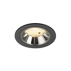 Plafonnier encastré NUMINOS® S adapté aux postes de travail avec écran IP20, chrome, noir gradable