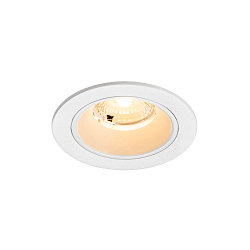 Plafonnier encastré NUMINOS® S rond, adapté aux postes de travail avec écran IP20, blanche, laqué gradable