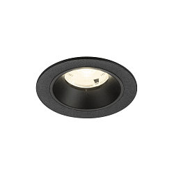 Plafonnier encastré NUMINOS® S rond, adapté aux postes de travail avec écran IP20, noir, laqué gradable