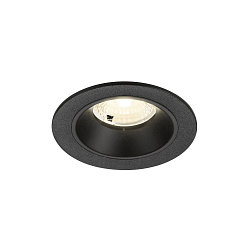 Plafonnier encastré NUMINOS® S rond, adapté aux postes de travail avec écran IP20, noir, laqué gradable