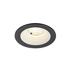 Plafonnier encastr� NUMINOS� S rond, adapt� aux postes de travail avec �cran IP20, noir, blanche, laqu� gradable